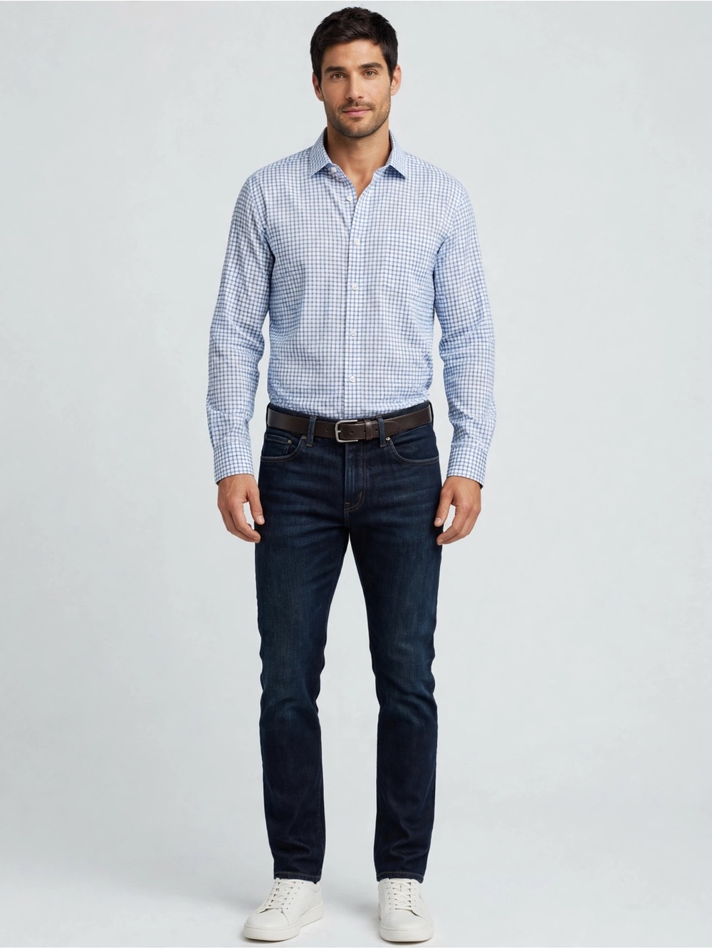 Johnston & Murphy XC4 Grid Print Long-Sleeve Woven Shirt